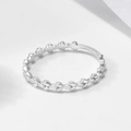 Gepolijste 925 sterling zilveren ring met een verfijnd olijfblad-ontwerp voor dames - US 5 / Wit