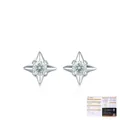 S925 sterling silver star stud earrings with green moissanite and GRA certificate - 925 Sterling Silver
