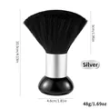 Silver finish nail dust cleaning brush with ergonomic black handle and soft bristles - Nail Dust Brush with Silver Base