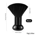 All-black nail dust cleaning brush with dimensions and synthetic bristles - Nail Dust Brush with Black Base