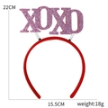 Rode fluwelen haarband met roze glitter XOXO-letters voor Valentijnsdag feesten - Paars XOXO Stijl