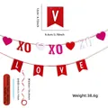 Valentine felt banner set with LOVE XOXO letters and red hearts for party decoration - XOXO Banner