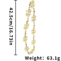 Dettaglio della collana con perline a segno del dollaro oro lungo 42,5cm e peso 63,1g - Collana Elemento Dollaro Grande