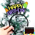 Colorful felt Happy Birthday headband with decorative party hat and cute balloon elements - One Size / Yellow Purple Letters Hat Cloud Style