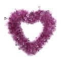 Sparkling purple heart tinsel wreath with translucent sequins for Valentine party decor - Pink (No Light)