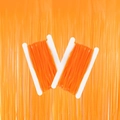 Orangefarbener Metallic-Fransenvorhang für Party-Dekoration im 2er-Pack als Hintergrund - Neon Macaron Orange / 1m*2m