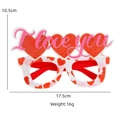 White felt Valentine's party glasses with red hearts and I love you lettering 17.5cm - I Love You With 3 Hearts Style