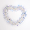 Iridescent heart-shaped tinsel wreath with laser rainbow effect for party decoration - Multicolor (No Light)