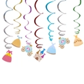 Decorazioni per festa da principessa con riccioli di stagnola e ciondoli castello - Set Decorazione Spirale Principessa