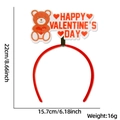 Valentine's Day headband featuring a brown bear with love heart and festive text - Bear Letters Style
