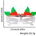 Detailed dimensions of LED Christmas holly leaf party glasses with height and width info - Flower Style