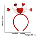 Roter Pailletten-Herz-Haarreif mit weißen Flügeln für Valentinstagspartys, 22x19,5 cm - Einheitsgröße / Engelsflügel Herz Haarreif