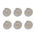 6er-Pack holografische Glitzer-Brustwarzenhüllen mit regenbogenfarbenem Reflexionseffekt - Silberne Doppelspirale