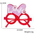 Red heart-shaped party glasses with pink glitter LOVE text and size dimensions - LOVE Pink Heart Style