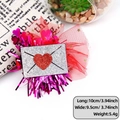 Sparkly silver and red heart envelope glitter hair clip with mesh for Valentine's Day - Heart Envelope Style