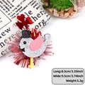 Handmade silver glitter bird hair clip with pink felt wings and festive black top hat décor - Silver Bird Style