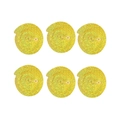 6er-Set goldene Glitzer-Spiralen als Deckenhänger für festliche Party- und Weihnachtsdeko - Goldene Doppelspirale