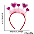 Valentine's Day headband with pink feathers and glitter hearts, size 21x17.5cm - One Size / Front Heart Pink Feather Headband