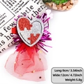Sparkly heart hair clip with red tulle and star sequins for Valentine party - Heart Puzzle Style