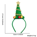 Green Christmas tree headband with gold star and colorful pom-poms, size 27.5x12cm - Star Christmas Tree Pom Style