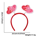 Valentine's Day red headband with heart-shaped LOVE pendants on metal springs - Heart Bandage Style