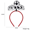 Cerchietto per festa del calcio con motivi a pallone bianco e nero e fascia rossa - Taglia unica / Stile Calcio SOCCER Nero