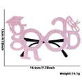 Pink glitter 'Grad' glasses with graduation cap design and dimension markings - Pink GRAD Lettering Style
