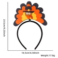 Cerchietto tacchino per il Ringraziamento con foglia d'acero e zucca, h 23,5cm - Grande Cerchietto Tacchino Cartoon