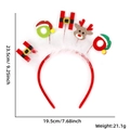 Christmas reindeer headband with red HO HO glitter letters and white feather trim - HO Reindeer White Feather Style