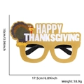 Felt Thanksgiving turkey glasses frame with Happy Thanksgiving text and dimensions - One Size / Khaki Letter Turkey Style