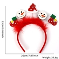 Christmas headband with red feathers, snowman, santa hat and boots decoration - Santa Hat Snowman Red Feather Style
