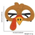 Funny brown felt turkey glasses frame for Thanksgiving party props with dimensions shown - One Size / Brown Turkey Style