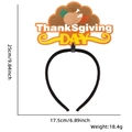 Thanksgiving Truthahn Haarreif mit gelber Schrift und Maßen 25cm x 17,5cm - Erntedankfest Gebratener Truthahn Stirnband