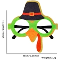 Thanksgiving turkey pilgrim hat felt glasses frame for party photo booth props - One Size / Green Turkey Hat Style