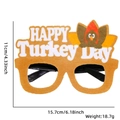 Orange felt Thanksgiving glasses with Happy Turkey Day text and turkey icon decoration - One Size / Turkey Day Style