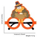 Cartoon turkey felt glasses for Thanksgiving party, measuring 13cm by 14.6cm for kids - One Size / Akimbo Turkey Style