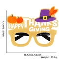 Happy Thanksgiving glasses with pumpkin and wizard hat designs on felt frames - One Size / Pumpkin Hat Letter Style
