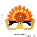 Felt turkey glasses frame for Thanksgiving party props with detailed size measurements - One Size / Khaki Standing Turkey Style