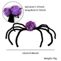 Fermaglio per capelli a ragno di peluche viola per Halloween con gambe flessibili - Taglia unica / Viola