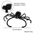 Dettaglio molletta per capelli a ragno di Halloween con dimensioni e larghezza 23cm - Taglia unica / Nero