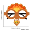 Brown felt turkey glasses for Thanksgiving party props with dimensions 15.3x13.8cm - One Size / Bowing Turkey Style