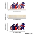 Detail of wooden America tabletop sign with fireworks design and dimensions displayed - AMERICA Top Hat Fireworks Style