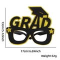 Black and gold graduation felt eyeglasses frame with glitter GRAD text and mortarboard cap - Bachelor Hat Artistic GRAD Style (B Style)
