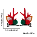 Fermagli per capelli con corna di renna di Natale e pompon rossi, 7,7x5,2 cm - Corna Con Pompon Rosso e Fungo