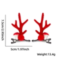 Fermagli renna natalizia con dimensioni 7,5x5cm e indicazione peso 13,4g - Fermagli Corna Pompon Rosso Fungo