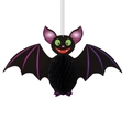 Halloween-Fledermaus-Anhänger mit lila Akzenten und 3D-Papier-Wabenkugel-Dekoration - Fledermaus Einseitige Wabe
