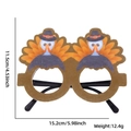 Thanksgiving party glasses with felt double turkey design and top hats on black frame - One Size / Brown Frame Turkey Style