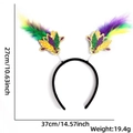 Specifiche dettagliate delle dimensioni per la fascia piumata di Carnevale da 27x37 cm - Stile Piuma Tiara Mardi Gras