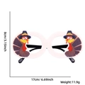 Felt turkey glasses frame for Thanksgiving party with dimensions 17cm by 8cm - One Size / 2 Side Turkeys Style