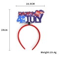 Detailed dimensions of Happy 4th of July headband with red white and blue star accents - 4th of July Top Hat A